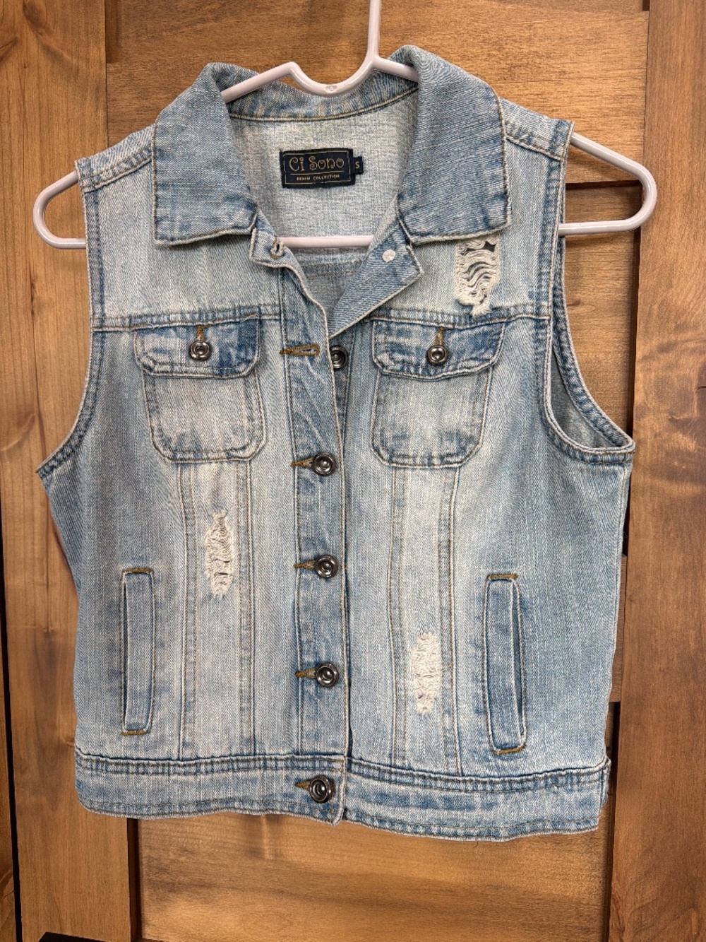 Be ready to rock in this super cool Jean vest
